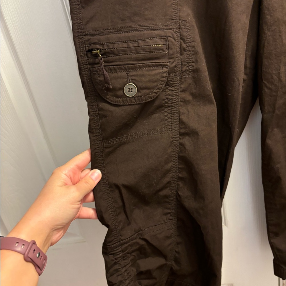 Dress Barn Brown Cargo Capris - Picture 4 of 5